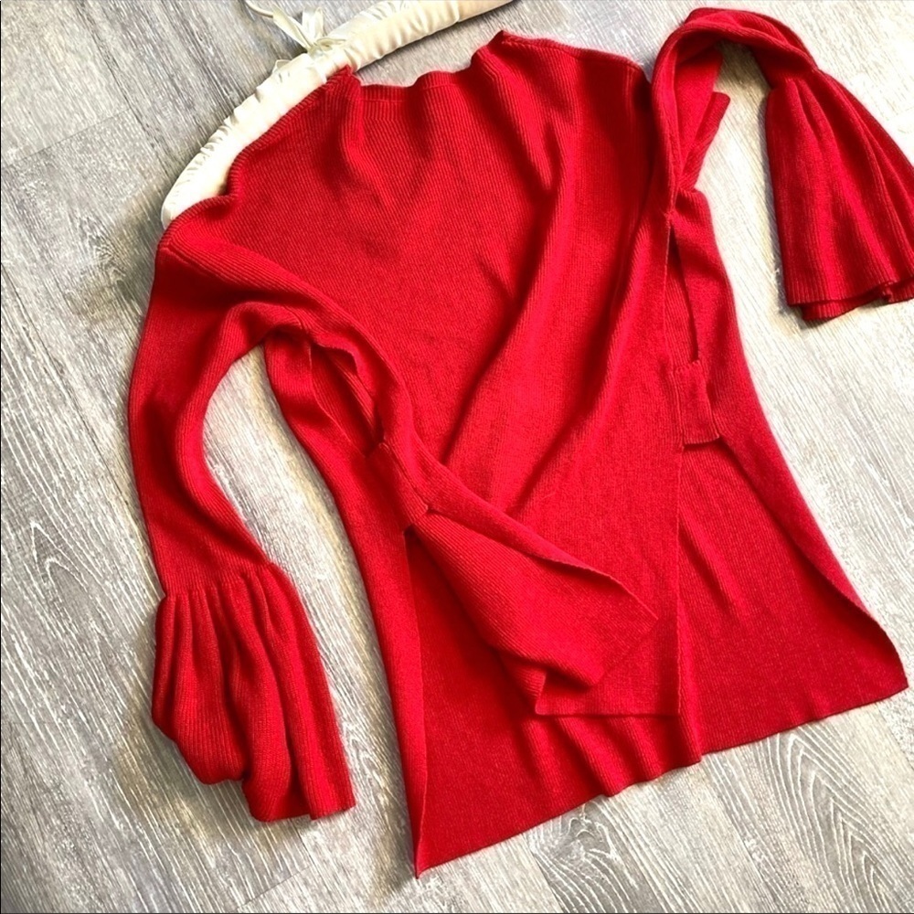 NWT GIANNI BINI red side cut out bell sleeves S - Picture 7 of 9